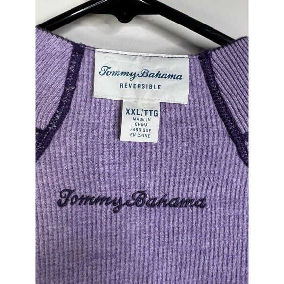 Tommy Bahama Flip Side Twill Reversible Half‑Zip Sweater Men’s 2XL Purple - Picture 10 of 12